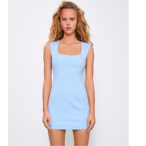 Zara fitted black mini dress sleeveless - Picture 2 of 4